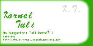 kornel tuli business card